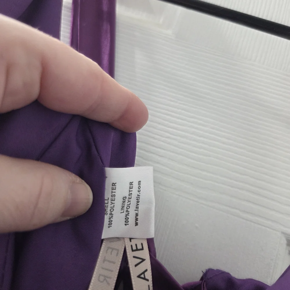 Elegant One Shoulder Satin Dress in Deep Purple - Picture 9 of 12